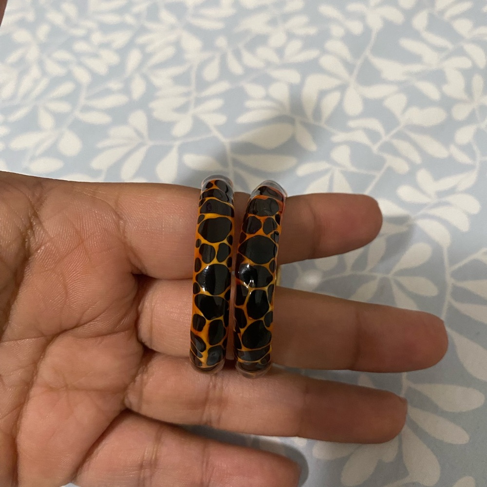 Giraffe print hoop earrings